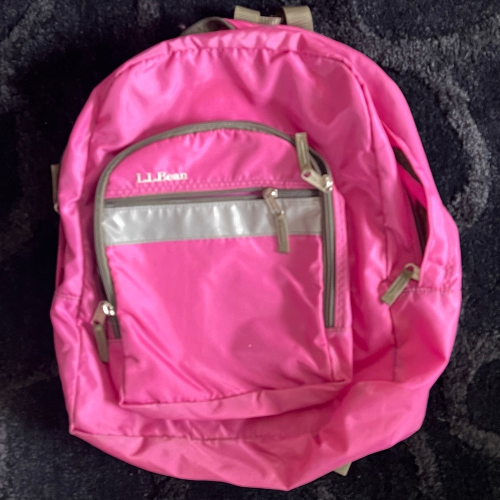 LL Bean pink junior backpack/ book bag .   Excellent condition.  Pink.